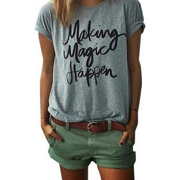girlcavecentral Tops - MAKING MAGIC HAPPEN CASUAL TEE